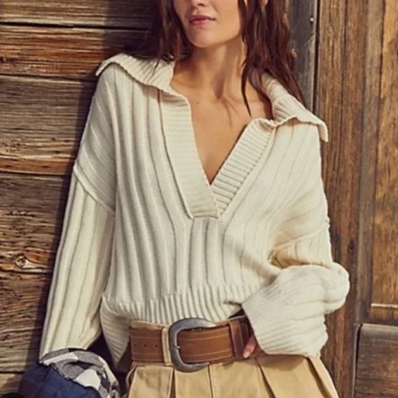 Free People Sweaters - Free People We The Free Rudi Funnel Neck Sweater - Ivory
